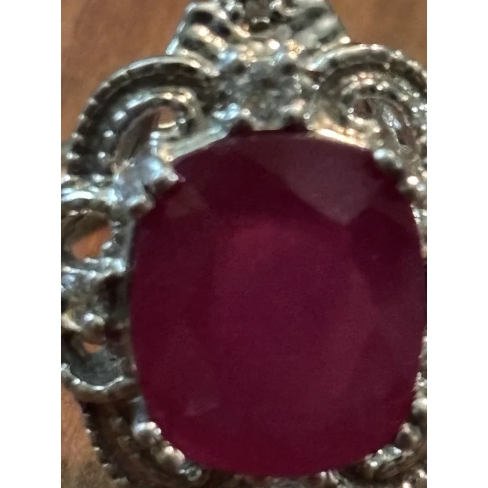 Sterling Silver Ruby Ring Size 6